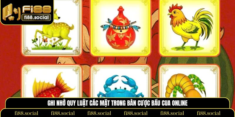 Ghi nhớ quy luật các mặt trong bàn cược bầu cua online